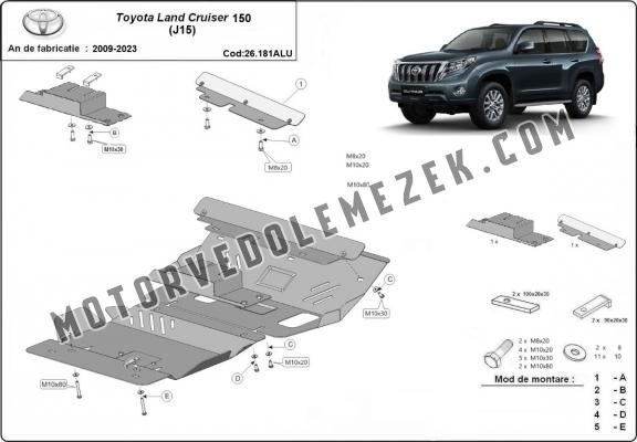 Motor, karter- védő Aluminumlemez Toyota Land Cruiser 150