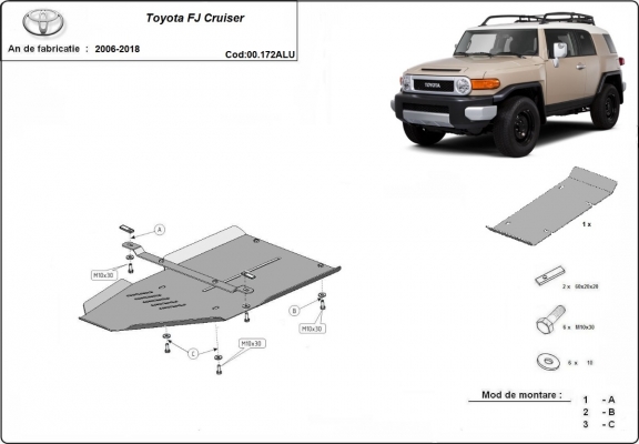 Alumínium kapcsolószekrény védőlemez Toyota FJ Cruiser