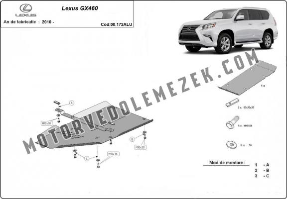 Aluminum kapcsolószekrény védőlemez Lexus GX460