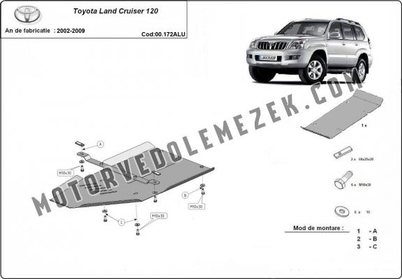 Aluminum kapcsolószekrény védőlemez Toyota Land Cruiser J120