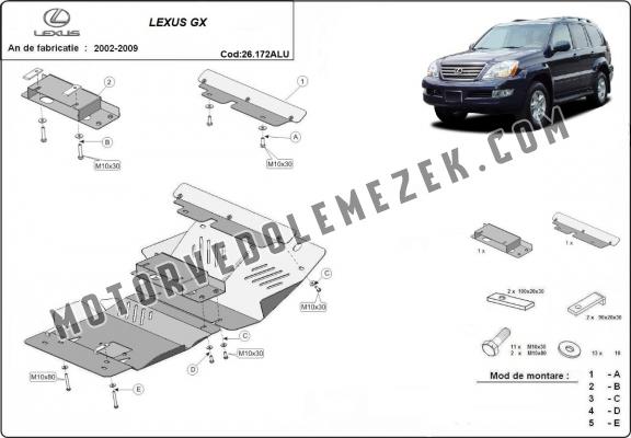 Motor, karter- védő Aluminumlemez Lexus GX