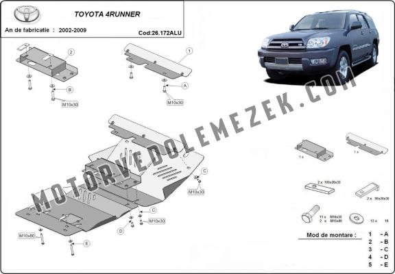 Motor, karter- védő Aluminumlemez Toyota 4Runner