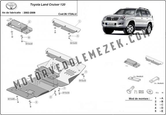 Motor, karter- védő Aluminumlemez Toyota Land Cruiser J120