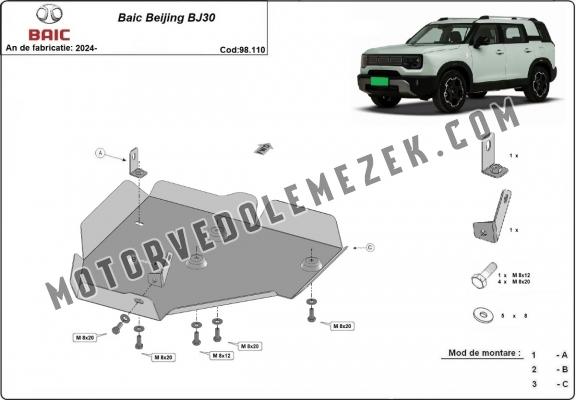 Acél differenciálmű védőlemez Baic Beijing BJ30