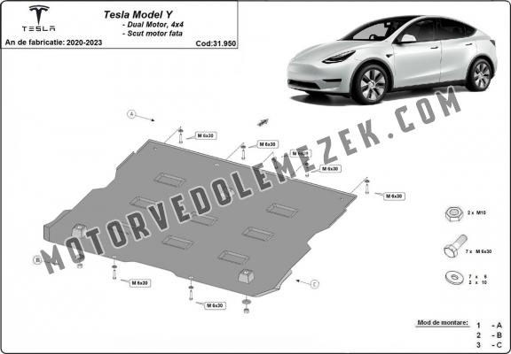 Elülső villanymotor pajzs Tesla Model Y AWD