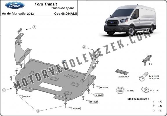 Alumínium motor, sebességváltó, hűtő, első lökhárító védőlemez Ford Transit RWD