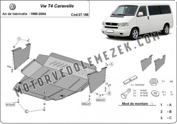 Steel skid plate for VW Transporter T4 Caravelle