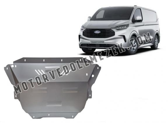 Aluminum skid plate for the protection of the engine and the gearbox for Ford Transit Custom