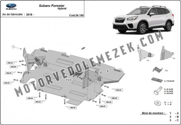 Steel diferential skid plate for Subaru Forester