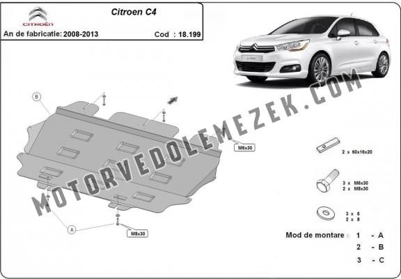 Steel skid plate for Citroen C4
