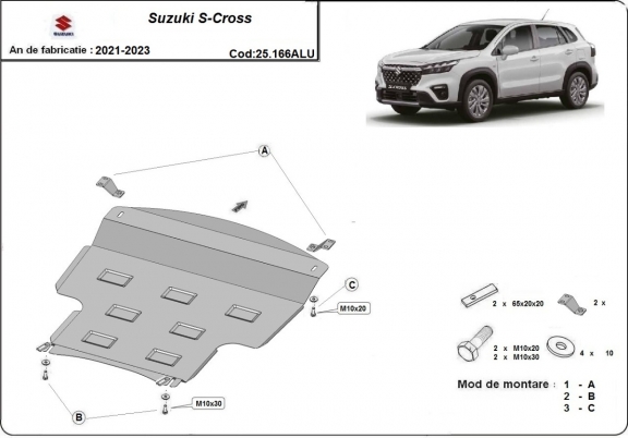 Aluminium motor, sebbeségváltó védőlemez Suzuki S-Cross