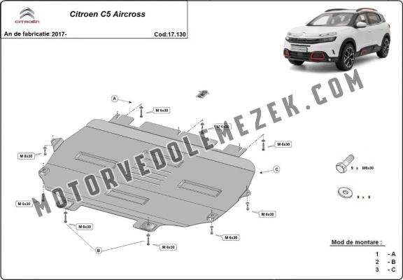 Acél motor, kapcsolószekrény, hütő védőlemez Citroen C5 Aircross