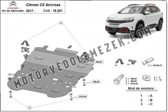 Acél motor,váltó, hűtő védőlemez Citroen C5 Aircross