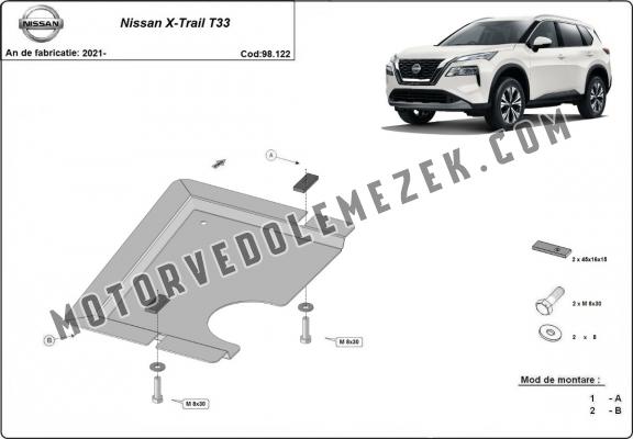 Acél hátsó differenciálmű védőlemez Nissan X Trail