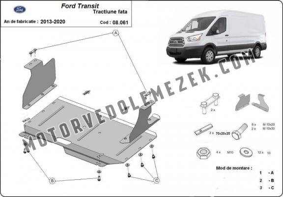 Acél motor, sebbeségváltó  védőlemez Ford Transit - FWD
