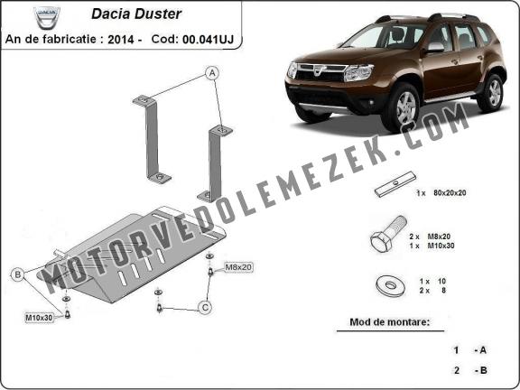 Aluminium differenciálmű védőlemez Dacia Duster 4x4