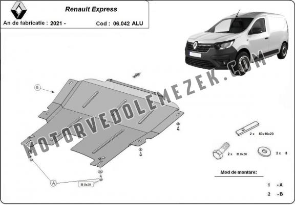 Aluminum motor, kapcsolószekrény védőlemez Renault Express