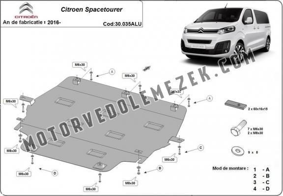 Aluminium motor, kapcsolószekrény védőlemez Citroen Spacetourer