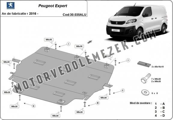 Aluminium motor, kapcsolószekrény védőlemez Peugeot Expert