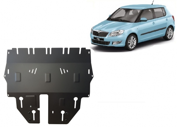 Acél motor, sebességváltó, hűtő, első lökhárító védőlemez Skoda Fabia 3