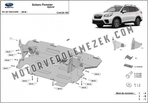 Steel skid plate for Subaru Forester 5 Hybrid