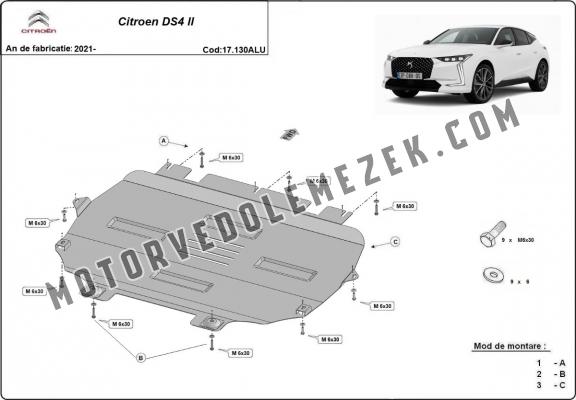 Aluminium skid plate for Citroen DS4 II