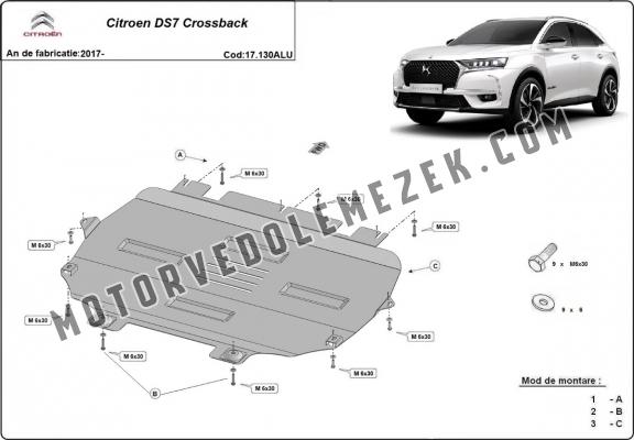 Aluminium skid plate for Citroen DS7 Crossback