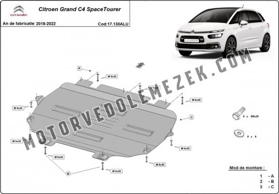 Aluminium skid plate for Citroen Grand C4 SpaceTourer