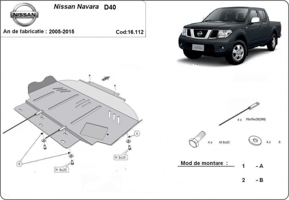 Motor, karter- védő acéllemez Nissan Navara