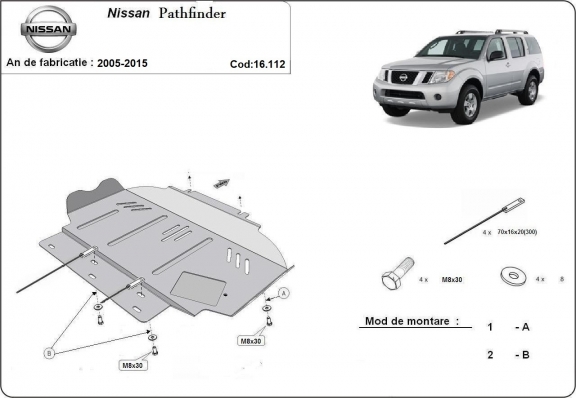 Motor, karter- védő acéllemez Nissan Pathfinder