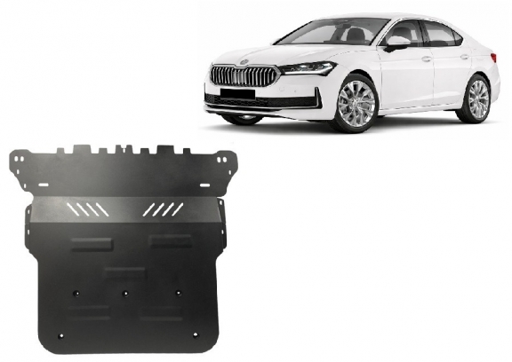 Acél motor, kapcsolószekrény, hűtő védőlemez Skoda Superb 4