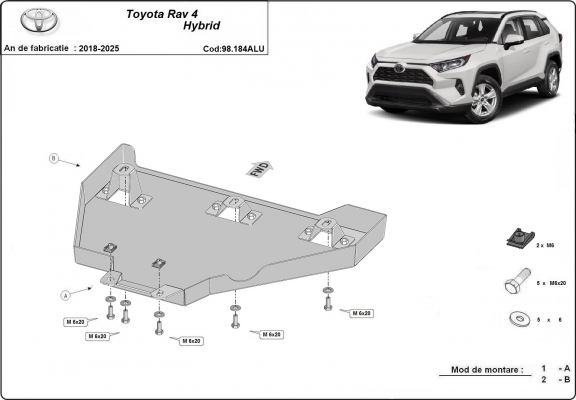 Alumínium differenciálmű védőlemez Toyota Rav4