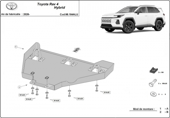 Alumínium differenciálmű védőlemez Toyota Rav4
