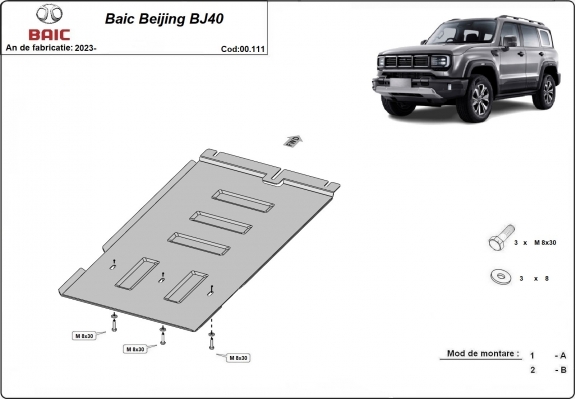 Acél kapcsolószekrény védőlemez Baic Beijing BJ40