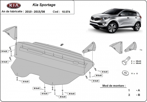 Motor, karter- védő acéllemez Kia Sportage