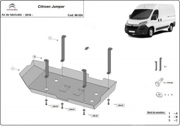Acél AdBlue tartályvédő lemez Citroen Jumper