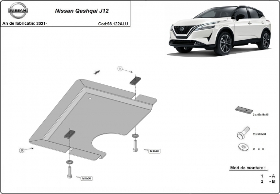 Alumínium differenciálmű védőlemez Nissan Qashqai