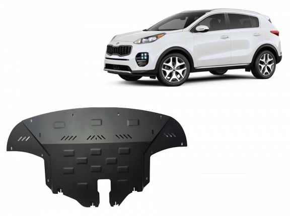 Acél motor, sebességváltó, hűtő, első lökhárító védőlemez Kia Sportage