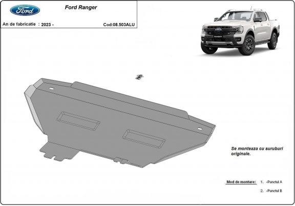 Alumínium hűtő védőlemez Ford Ranger 