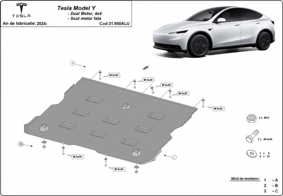 Első alumínium elektromos motorvédő lemez – Tesla model Y