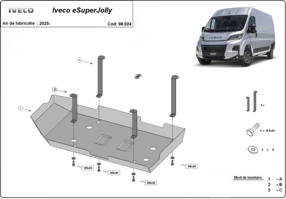Acél AdBlue tartályvédő lemez Iveco eSuperJolly