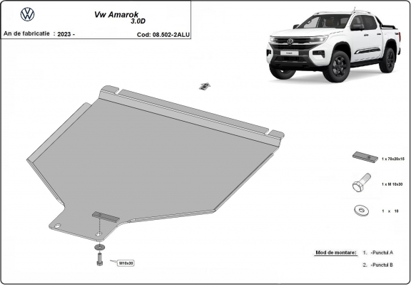 Acél kapcsolószekrény védőlemez Volkswagen Amarok