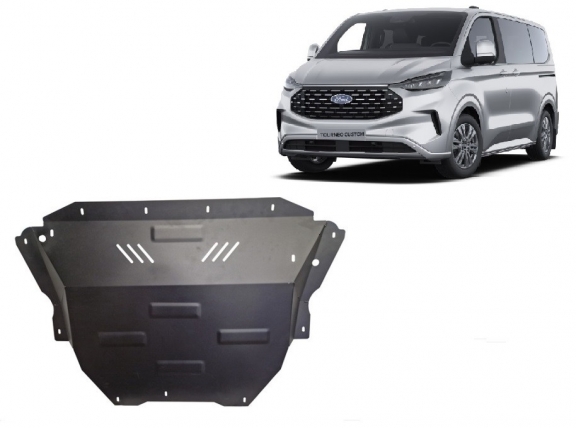 Acél motor, sebességváltó, hűtő, első lökhárító védőlemez Ford Tourneo Custom PHEV