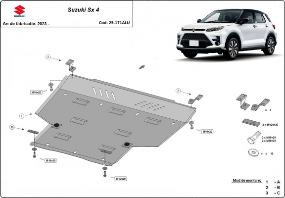 Alumínium motor, sebességváltó védőlemez Suzuki SX4