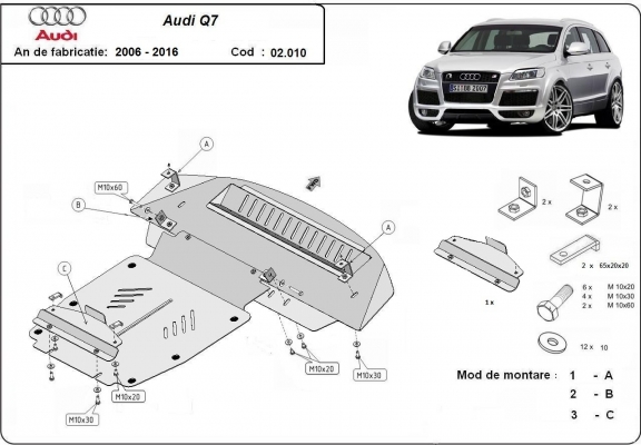 Acél motorvédőlemez Audi Q7