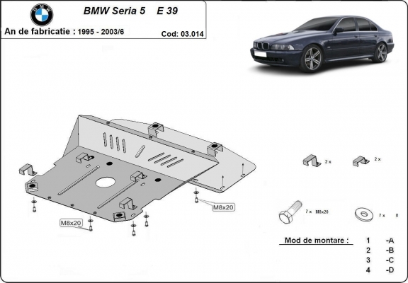 Motor, karter- védő acéllemez BMW Seria5 E39
