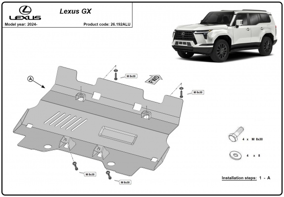 Alumínium hűtő védőlemez Lexus GX