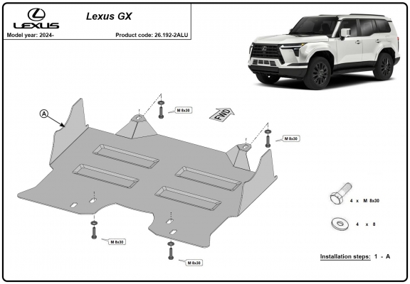 Alumínium motorvédő lemez Lexus GX