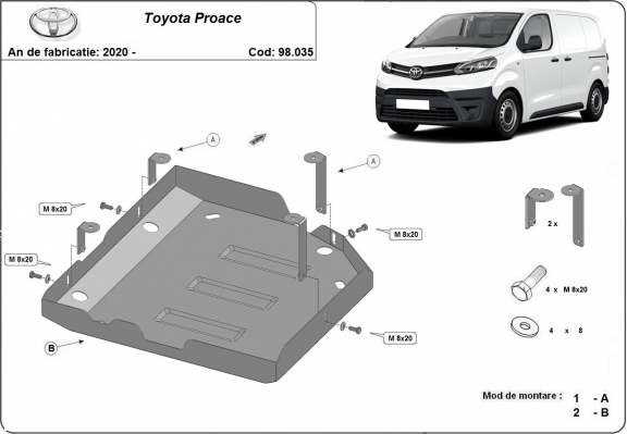 Acél AdBlue tartályvédő lemez Toyota Proace