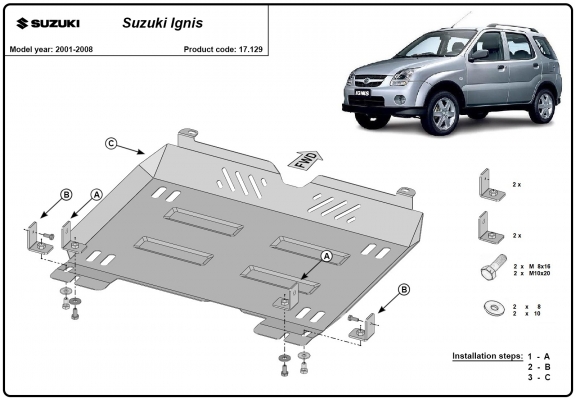Motor, karter- védő acéllemez Suzuki Ignis